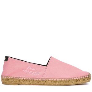 SAINT LAURENT Embroidered Espadrilles Canvas Eros Pink Size 9.0 US 39 EU